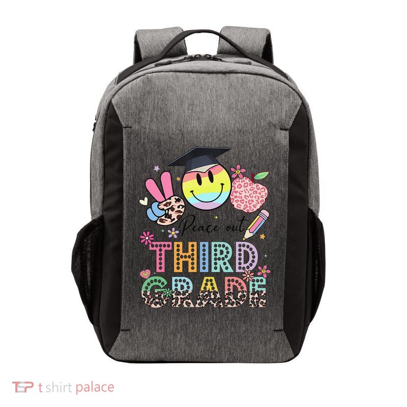 Peace Out 3rd Third Grade Graduation Last Day Of School Vector Backpack
