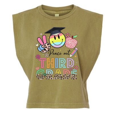 Peace Out 3rd Third Grade Graduation Last Day Of School Garment-Dyed Women's Muscle Tee