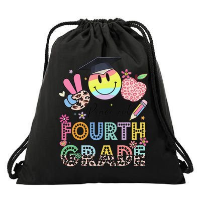 Peace Out 4th Fourth Grade Graduation Last Day Of School Drawstring Bag