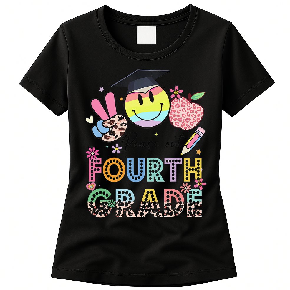 Peace Out 4th Fourth Grade Graduation Last Day Of School Womens T-Shirt