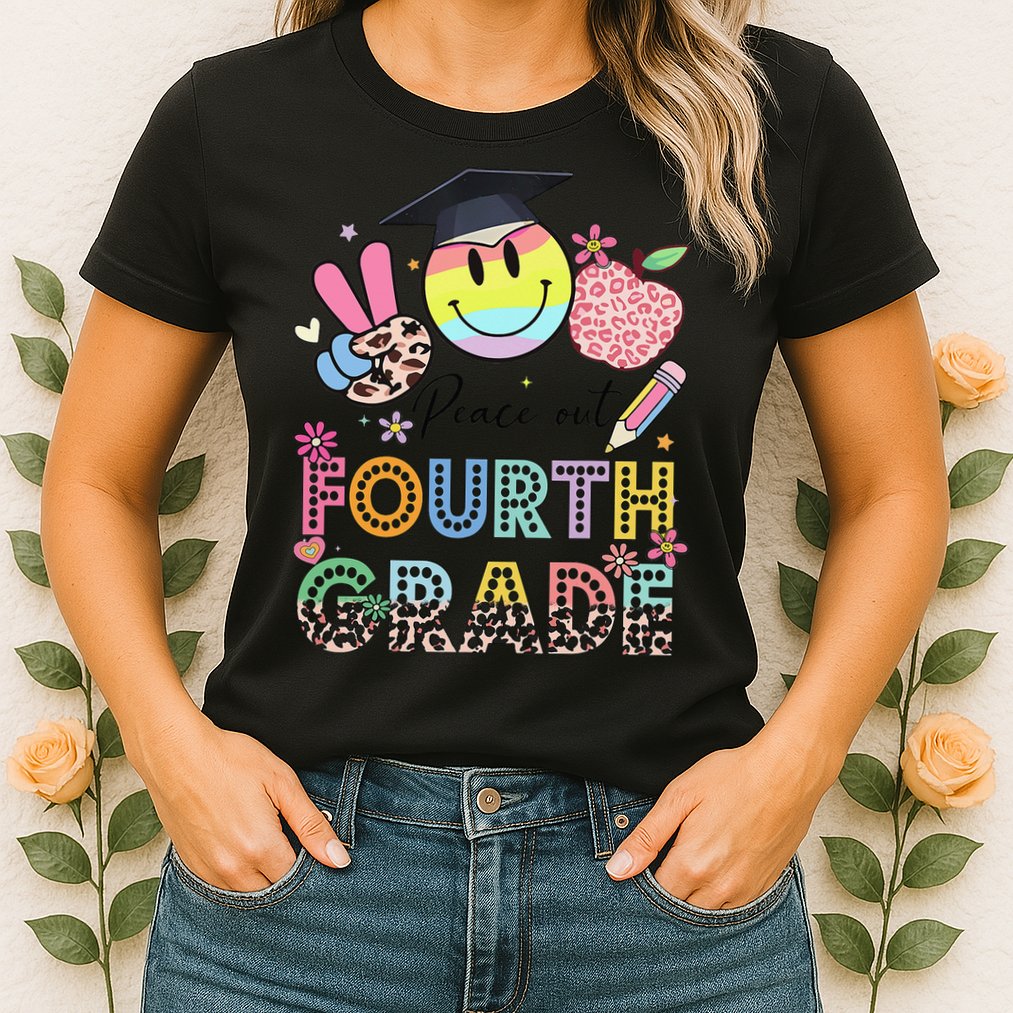 Peace Out 4th Fourth Grade Graduation Last Day Of School Womens T-Shirt