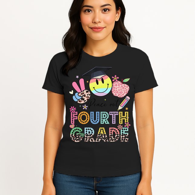 Peace Out 4th Fourth Grade Graduation Last Day Of School Womens T-Shirt