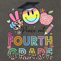 Peace Out 4th Fourth Grade Graduation Last Day Of School Cotton Canvas Backpack