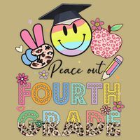 Peace Out 4th Fourth Grade Graduation Last Day Of School Cooling Performance Crew T-Shirt
