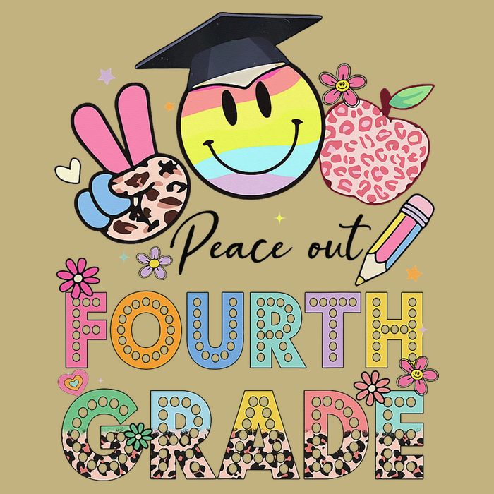 Peace Out 4th Fourth Grade Graduation Last Day Of School Cooling Performance Crew T-Shirt