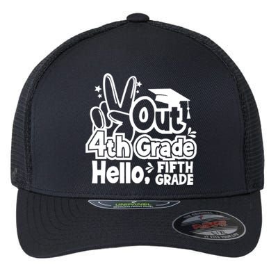 Peace Out 4Th Grade Hello 5Th Grade Teacher Graduation Cap Great Gift Flexfit Unipanel Trucker Cap