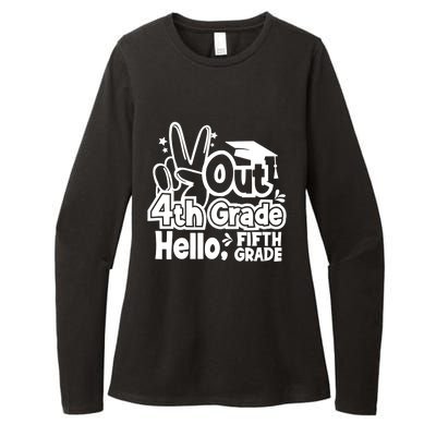 Peace Out 4Th Grade Hello 5Th Grade Teacher Graduation Cap Great Gift Womens CVC Long Sleeve Shirt