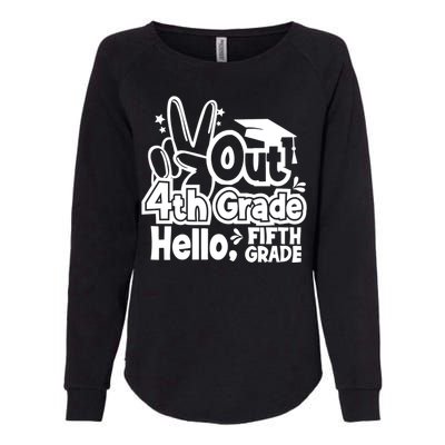 Peace Out 4Th Grade Hello 5Th Grade Teacher Graduation Cap Great Gift Womens California Wash Sweatshirt