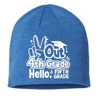 Peace Out 4Th Grade Hello 5Th Grade Teacher Graduation Cap Great Gift Sustainable Beanie