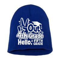 Peace Out 4Th Grade Hello 5Th Grade Teacher Graduation Cap Great Gift Short Acrylic Beanie