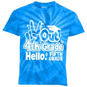 Peace Out 4Th Grade Hello 5Th Grade Teacher Graduation Cap Great Gift Kids Tie-Dye T-Shirt