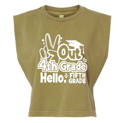 Peace Out 4Th Grade Hello 5Th Grade Teacher Graduation Cap Great Gift Garment-Dyed Women's Muscle Tee