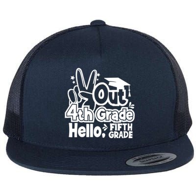 Peace Out 4Th Grade Hello 5Th Grade Teacher Graduation Cap Great Gift Flat Bill Trucker Hat