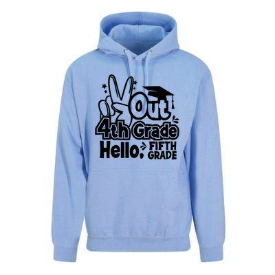 Peace Out 4Th Grade Hello 5Th Grade Teacher Graduation Cap Great Gift Unisex Surf Hoodie