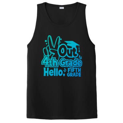 Peace Out 4Th Grade Hello 5Th Grade Teacher Graduation Cap Great Gift PosiCharge Competitor Tank