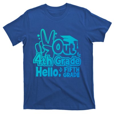 Peace Out 4Th Grade Hello 5Th Grade Teacher Graduation Cap Great Gift T-Shirt