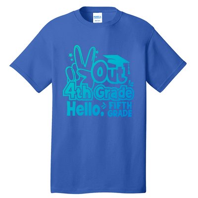 Peace Out 4Th Grade Hello 5Th Grade Teacher Graduation Cap Great Gift Tall T-Shirt