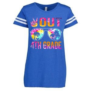 Peace Out 4th Grade Tie Dye Graduation Last Day Of School Enza Ladies Jersey Football T-Shirt