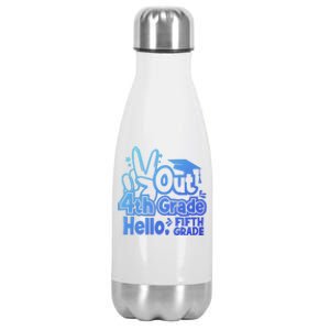 Peace Out 4Th Grade Hello 5Th Grade Teacher Graduation Cap Great Gift Stainless Steel Insulated Water Bottle