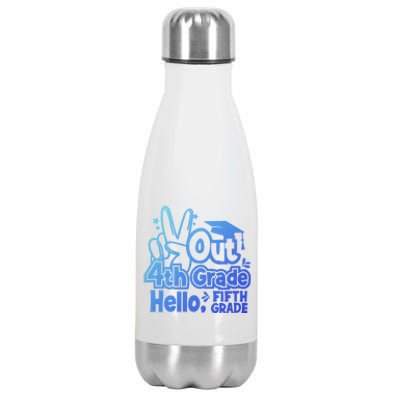 Peace Out 4Th Grade Hello 5Th Grade Teacher Graduation Cap Great Gift Stainless Steel Insulated Water Bottle