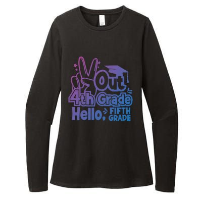 Peace Out 4Th Grade Hello 5Th Grade Teacher Graduation Cap Great Gift Womens CVC Long Sleeve Shirt