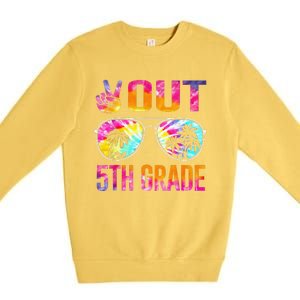 Peace Out 5th Grade Tie Dye Graduation Last Day Of School Premium Crewneck Sweatshirt