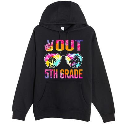 Peace Out 5th Grade Tie Dye Graduation Last Day Of School Premium Pullover Hoodie