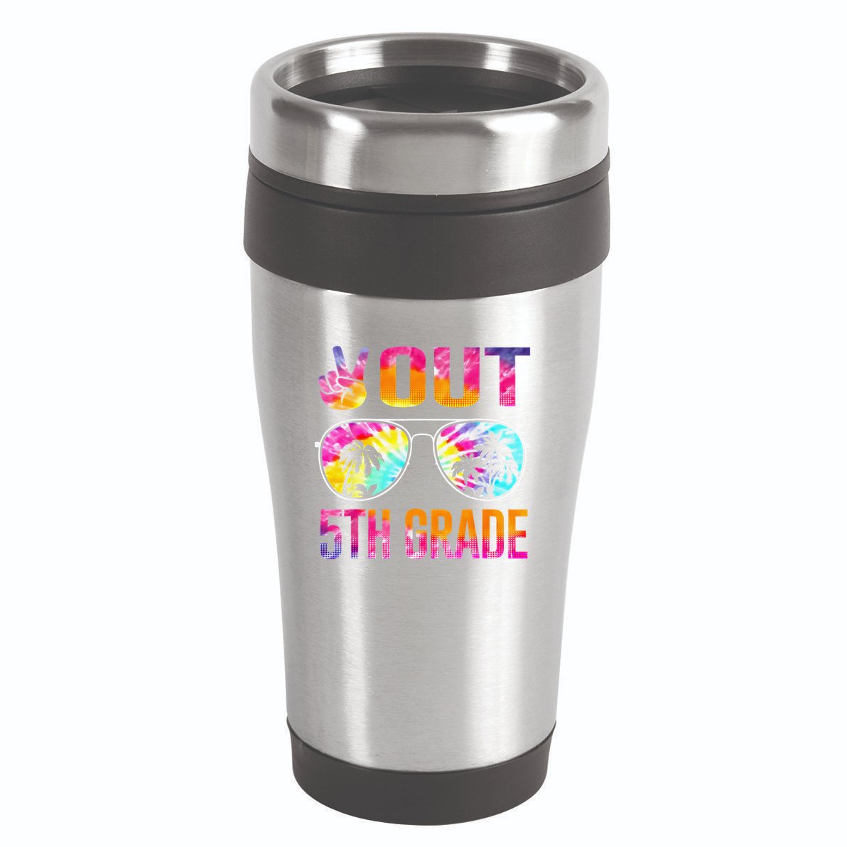 Peace Out 5th Grade Tie Dye Graduation Last Day Of School 16oz Travel Tumbler