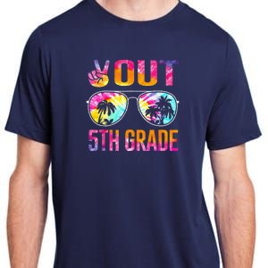 Peace Out 5th Grade Tie Dye Graduation Last Day Of School Adult ChromaSoft Performance T-Shirt