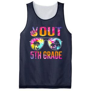 Peace Out 5th Grade Tie Dye Graduation Last Day Of School Mesh Reversible Basketball Jersey Tank