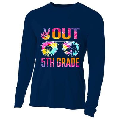 Peace Out 5th Grade Tie Dye Graduation Last Day Of School Cooling Performance Long Sleeve Crew