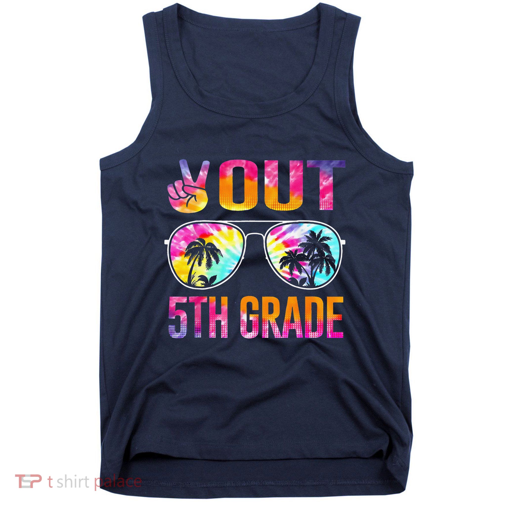 Peace Out 5th Grade Tie Dye Graduation Last Day Of School Tank Top