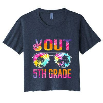 Peace Out 5th Grade Tie Dye Graduation Last Day Of School Crop Top