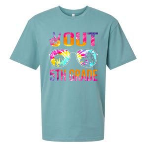 Peace Out 5th Grade Tie Dye Graduation Last Day Of School Sueded Cloud Jersey T-Shirt