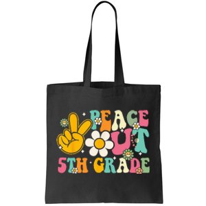 Peace Out 5th Grade Graduation Last Day Of School Groovy Tote Bag