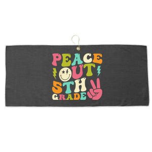 Peace Out 5th Grade Groovy Graduation Last Day of School Large Microfiber Waffle Golf Towel