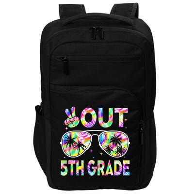 Peace Out 5th Grade Tie Dye Graduation Last Day Of School Impact Tech Backpack