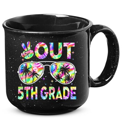Peace Out 5th Grade Tie Dye Graduation Last Day Of School 15oz Campfire Ceramic Mug