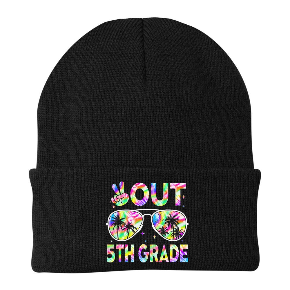 Peace Out 5th Grade Tie Dye Graduation Last Day Of School Beanie