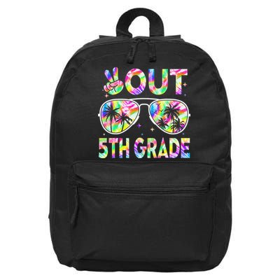 Peace Out 5th Grade Tie Dye Graduation Last Day Of School 16 in Basic Backpack