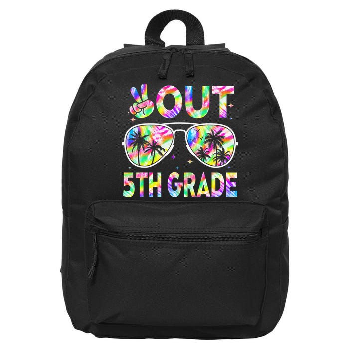 Peace Out 5th Grade Tie Dye Graduation Last Day Of School 16 in Basic Backpack