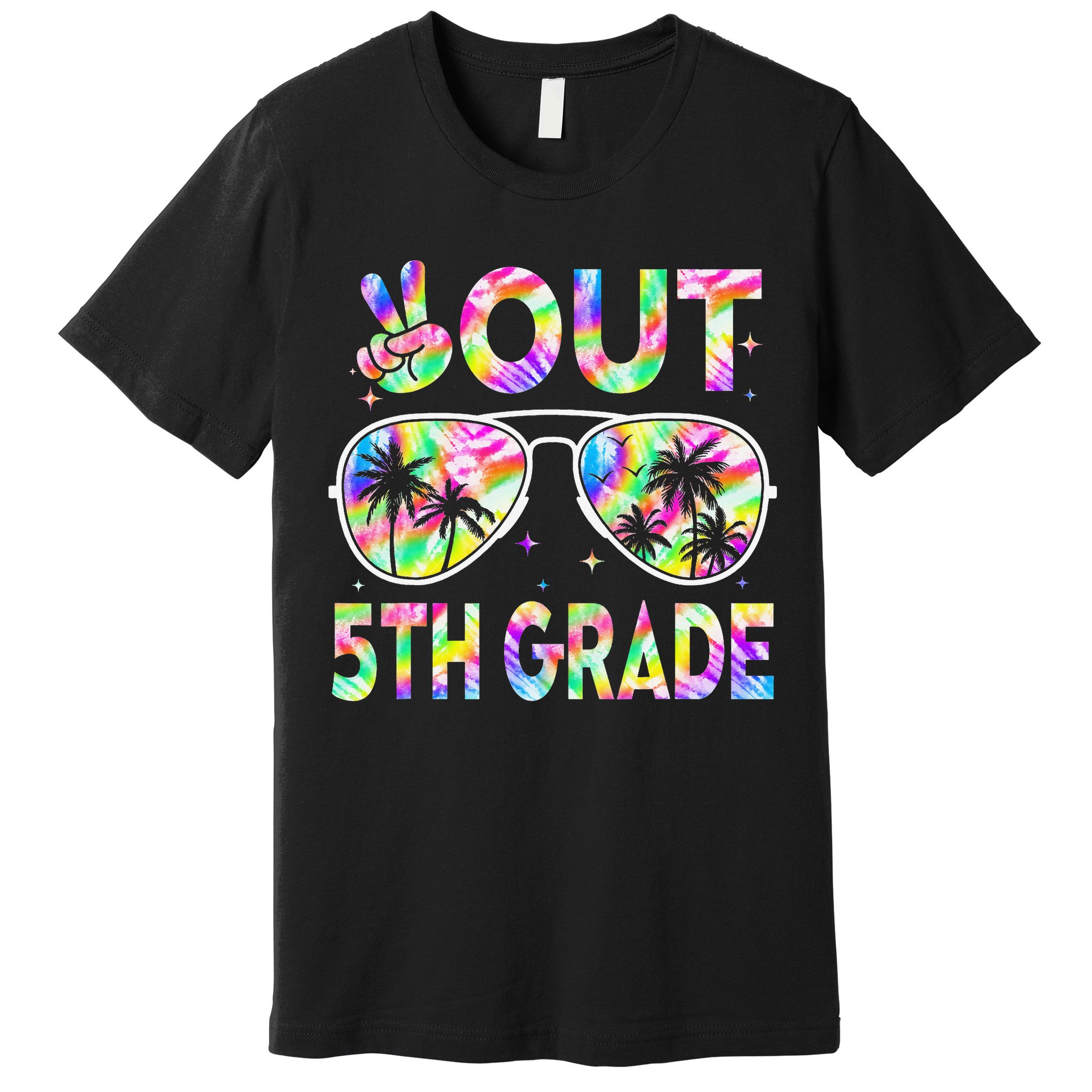 Peace Out 5th Grade Tie Dye Graduation Last Day Of School Premium T-Shirt