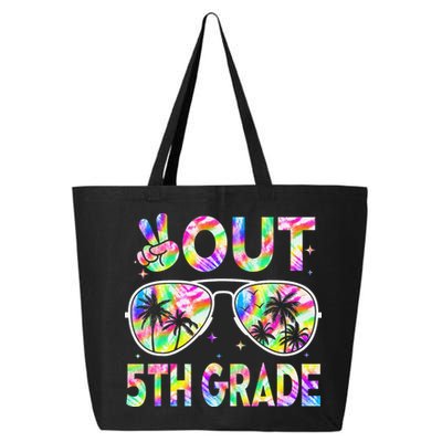 Peace Out 5th Grade Tie Dye Graduation Last Day Of School 25L Jumbo Tote
