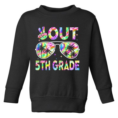 Peace Out 5th Grade Tie Dye Graduation Last Day Of School Toddler Sweatshirt