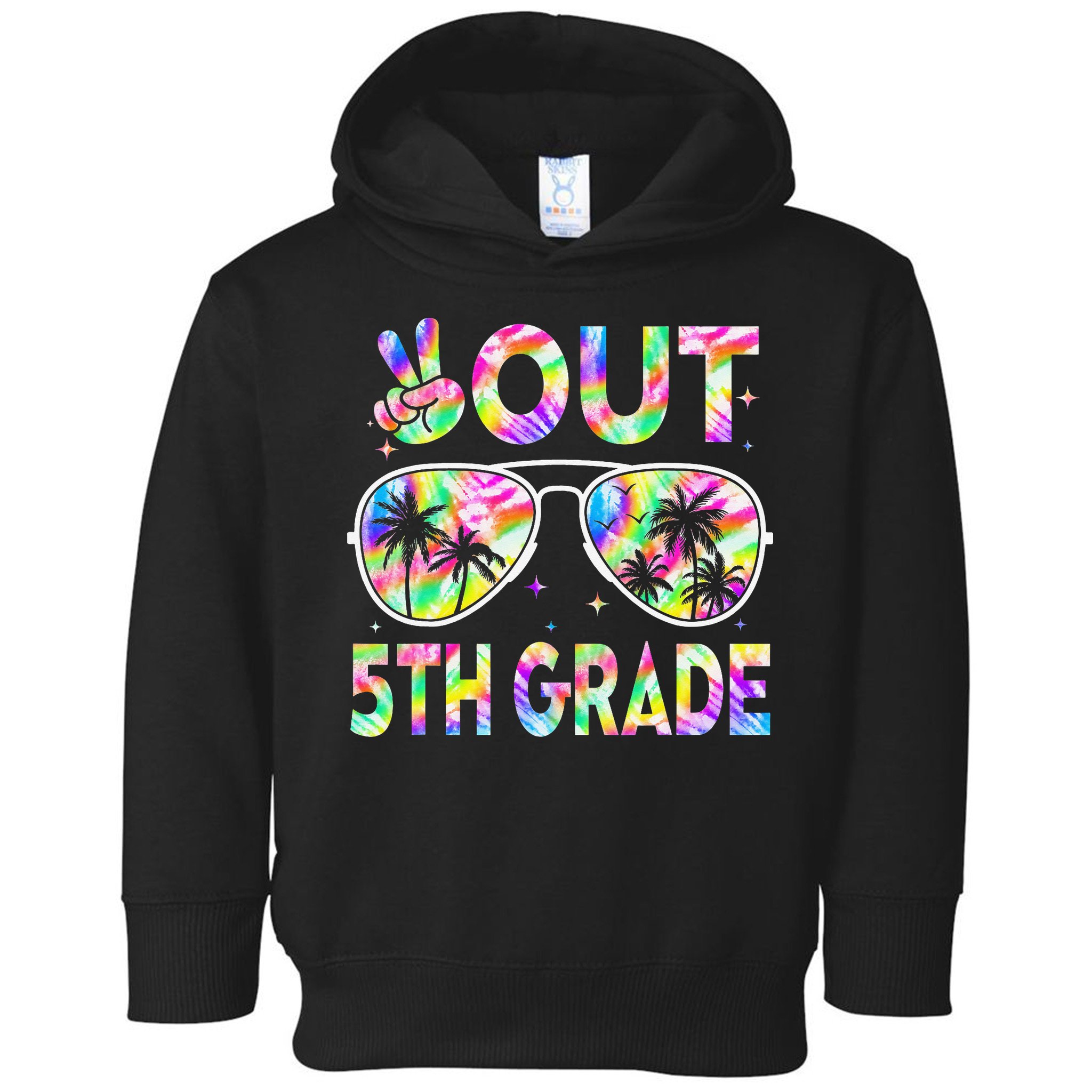 Peace Out 5th Grade Tie Dye Graduation Last Day Of School Toddler Hoodie