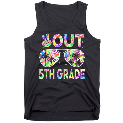 Peace Out 5th Grade Tie Dye Graduation Last Day Of School Tank Top