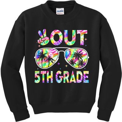Peace Out 5th Grade Tie Dye Graduation Last Day Of School Kids Sweatshirt