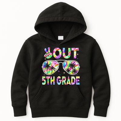 Peace Out 5th Grade Tie Dye Graduation Last Day Of School Kids Hoodie