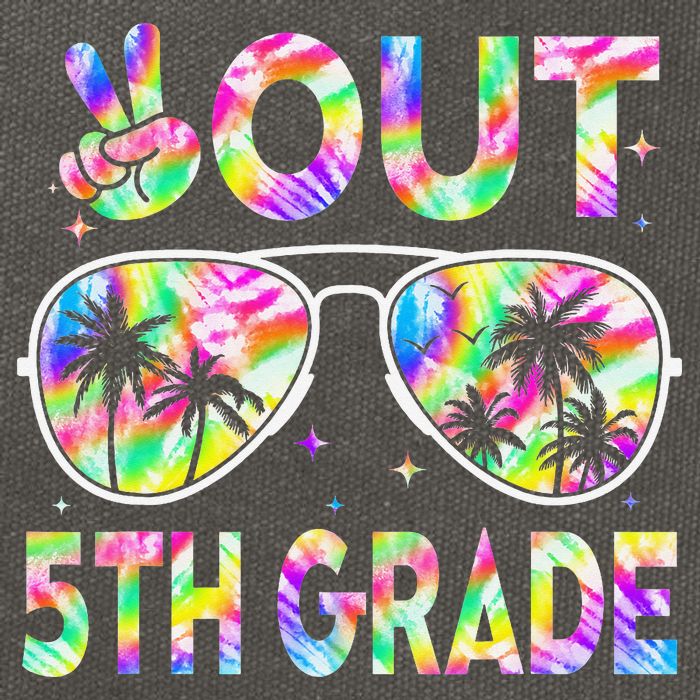 Peace Out 5th Grade Tie Dye Graduation Last Day Of School Cotton Canvas Backpack