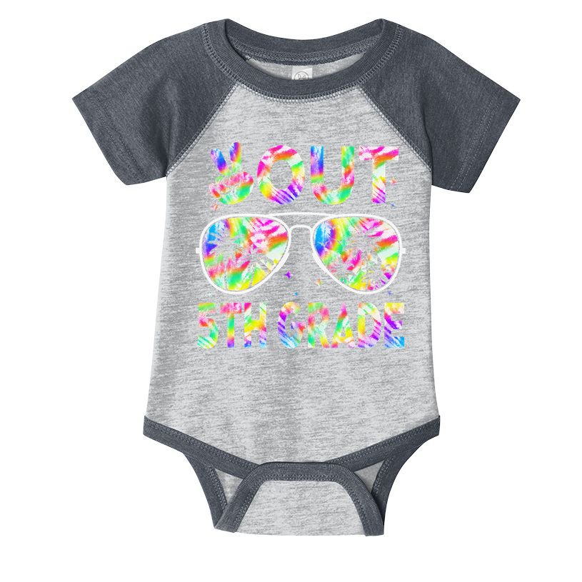 Peace Out 5th Grade Tie Dye Graduation Last Day Of School Infant Baby Jersey Bodysuit